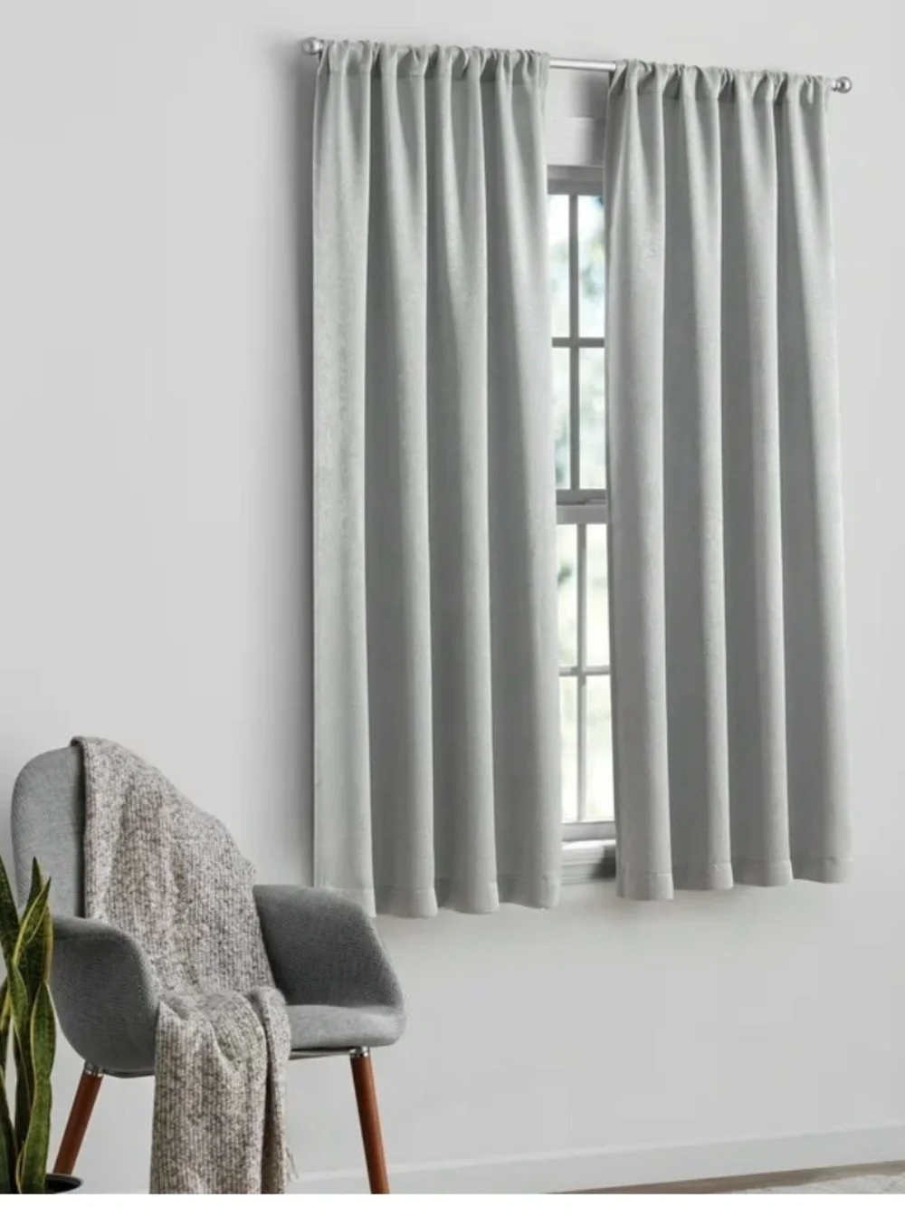 Mainstays Light Gray Curtain Panel 2 pair